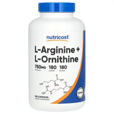 Nutricost L-Arginine L-Ornithine 750mg Capsules